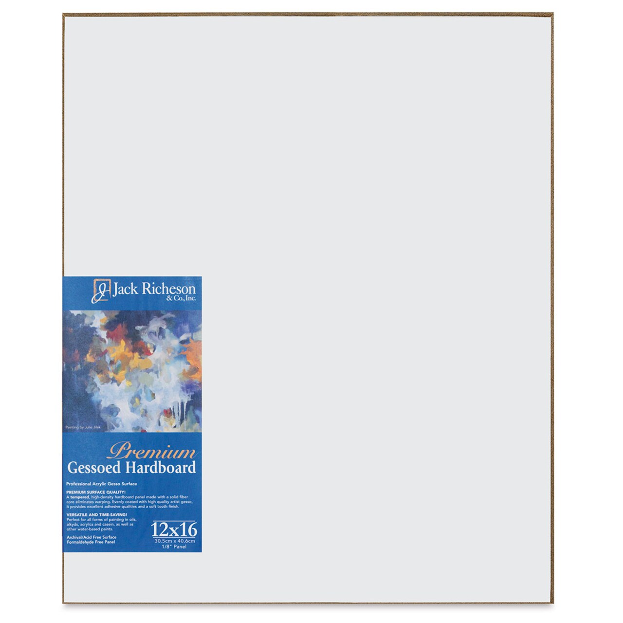 Richeson Toned Gessoed Hardboard Panel - 12" x 16", White, Flat Panel